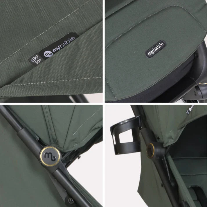 My Babiie MBX6 Auto-Fold Compact Stroller - Forest Green