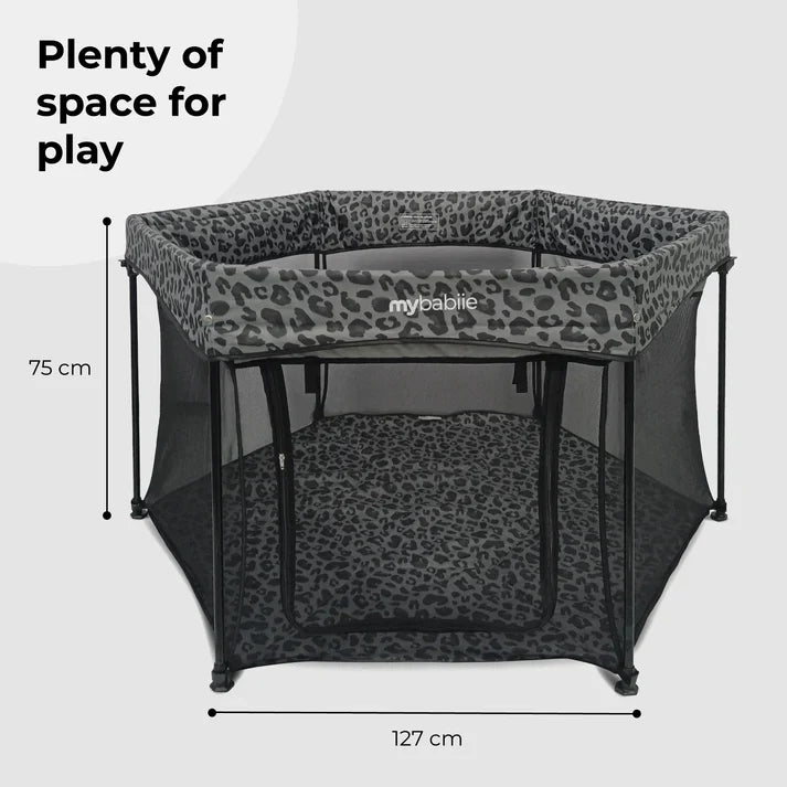 My Babiie Baby Play Pen – Grey Leopard