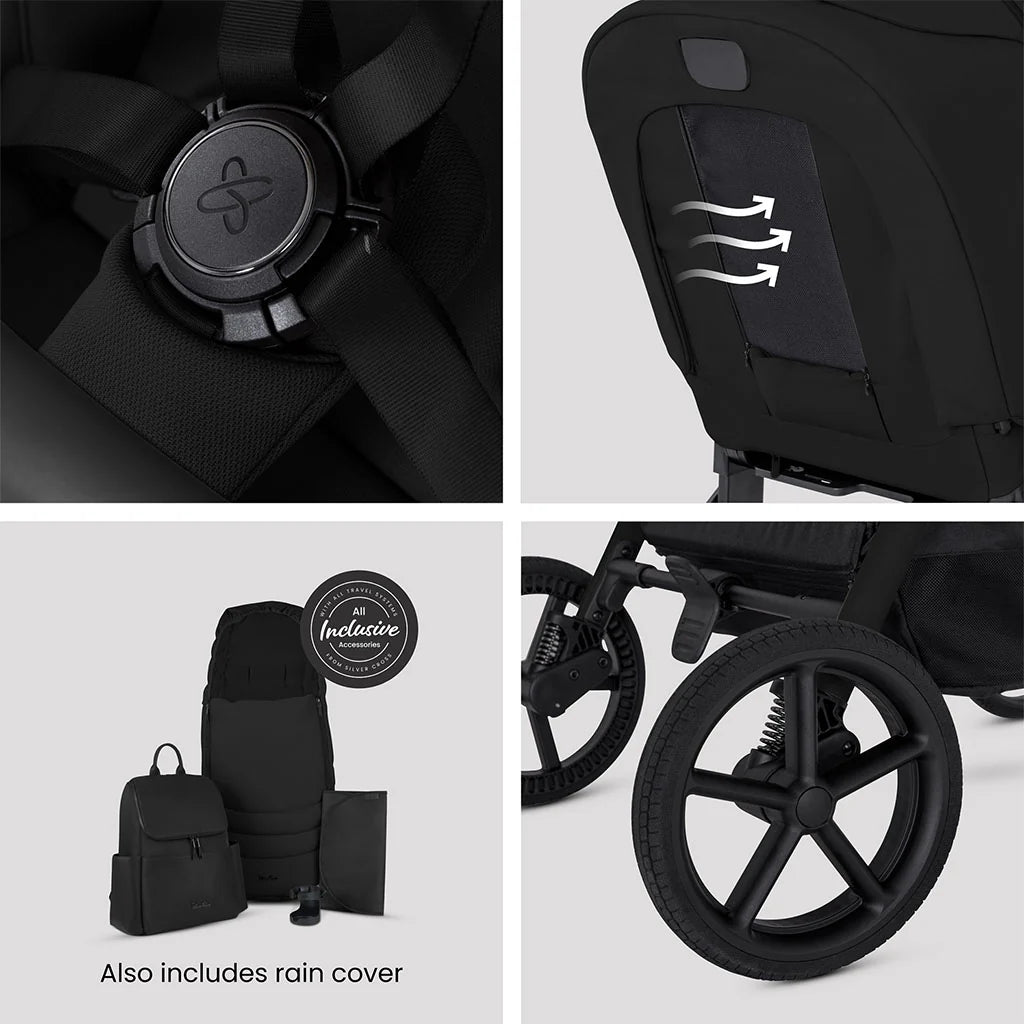 Silver Cross Breez Ultimate 360 Cloud T Beige Car Seat Bundle - Onyx Black Cloud T