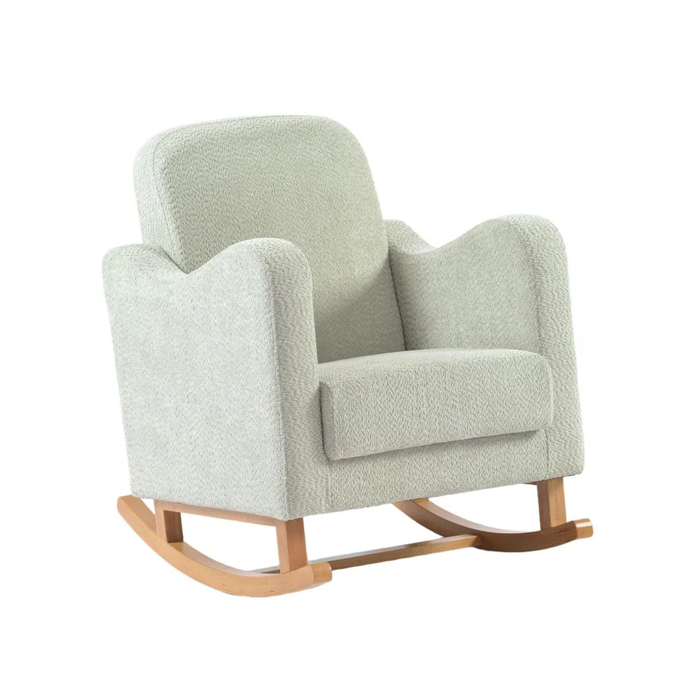 Bebe & Beyond Soother Nursing Chair + Stool – Boucle Collection Sage