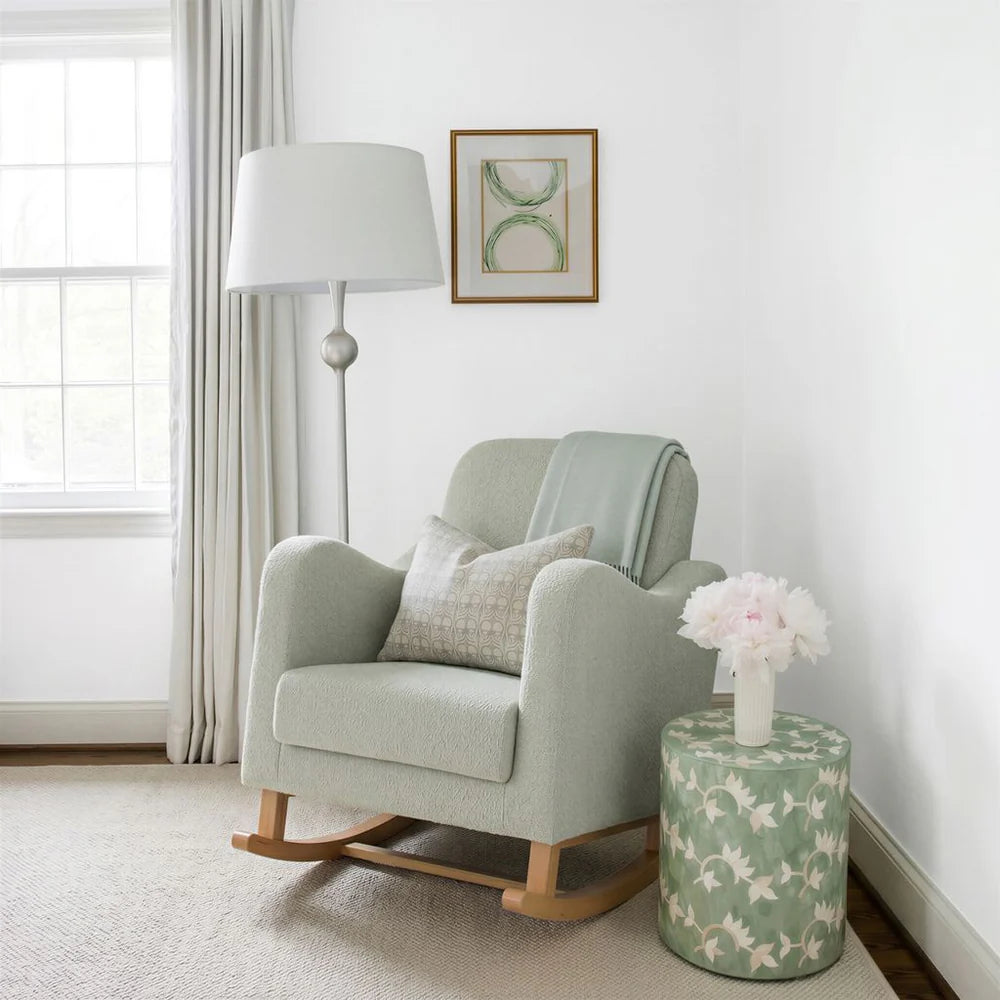 Bebe & Beyond Soother Nursing Chair – Boucle Collection Sage