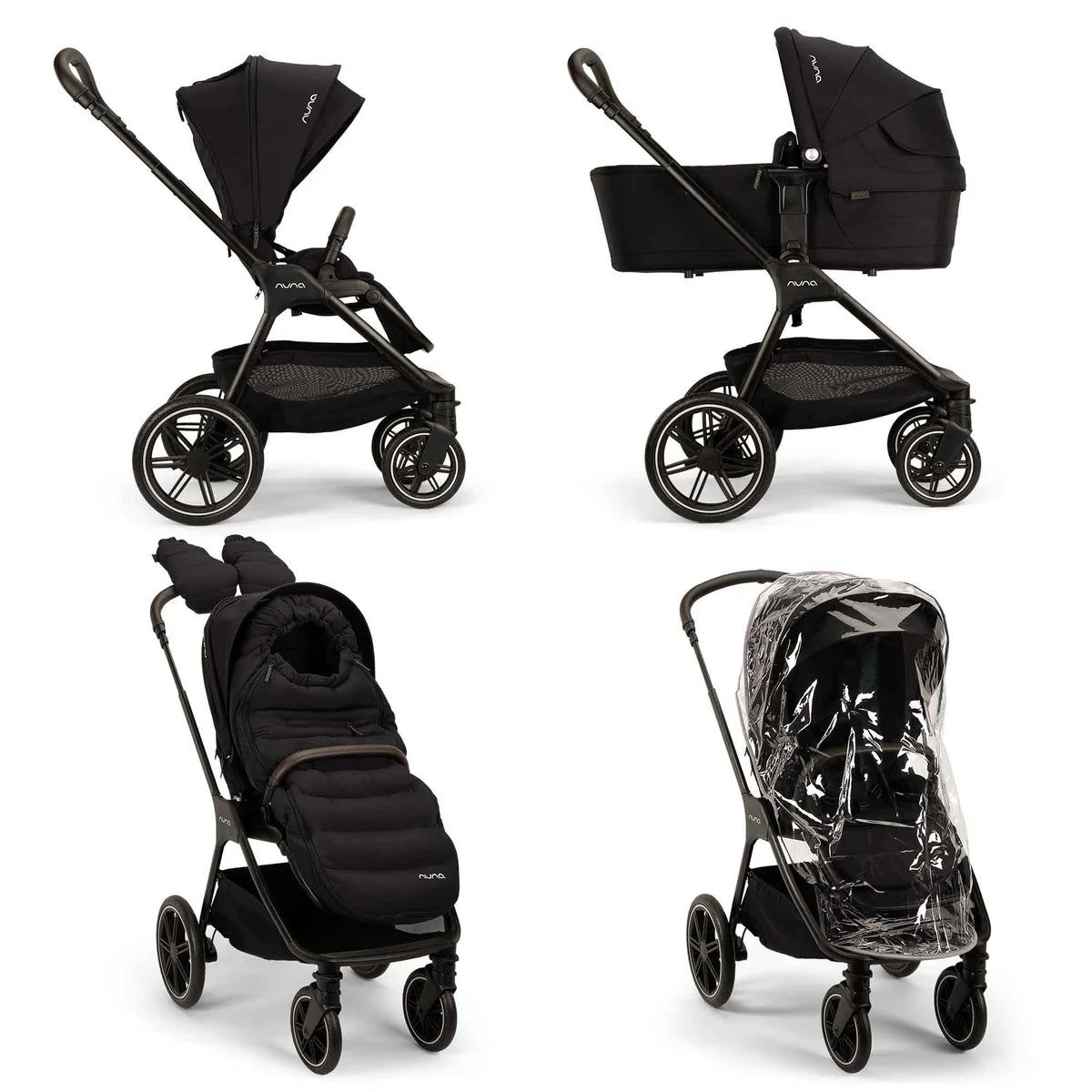 Nuna TRIV lx All Seasons Pushchair Set, Arra Flex and Rotating Curv Base Caviar Ex Display