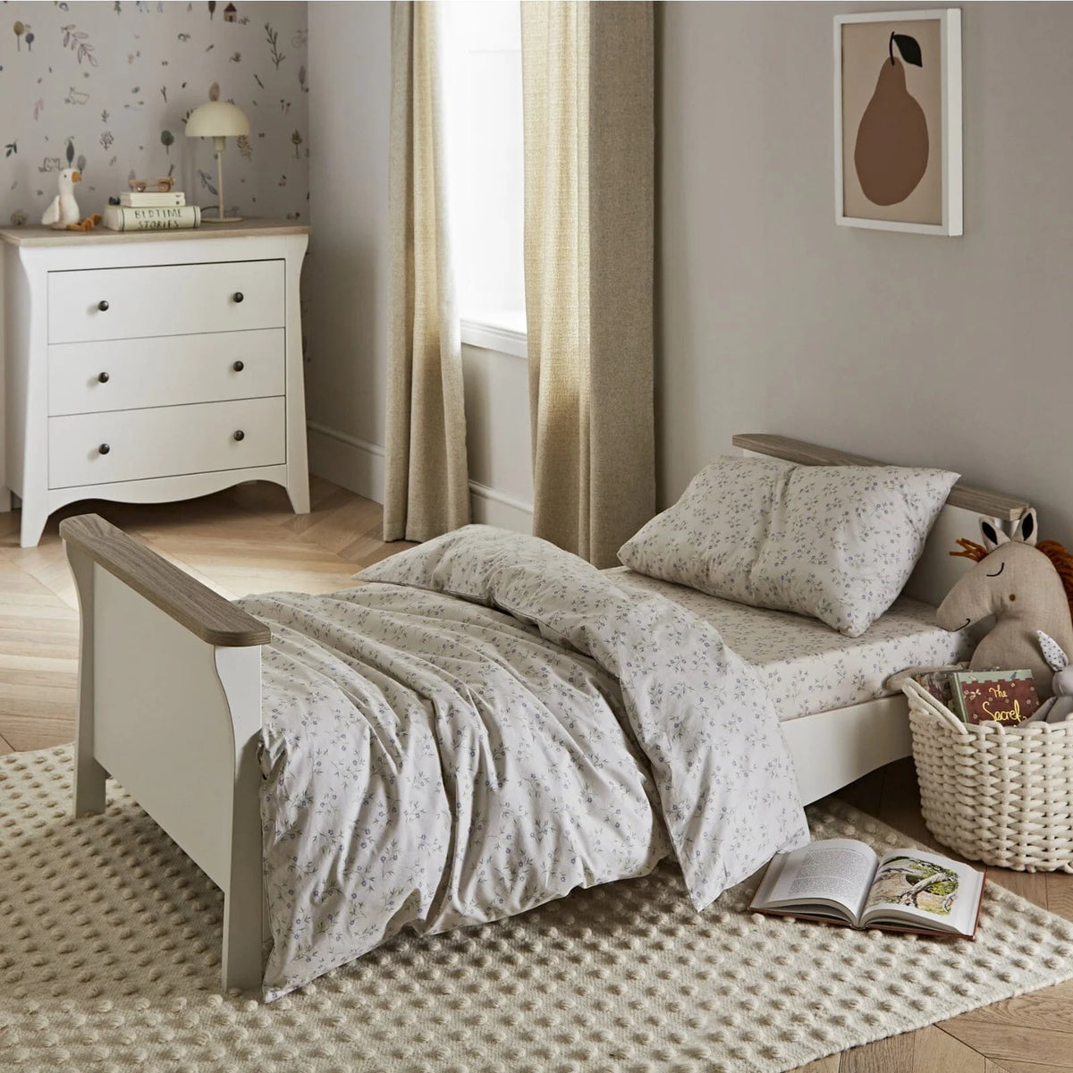 Cuddle Co Clara 2 Piece Nursery Furniture Set - White & Ash