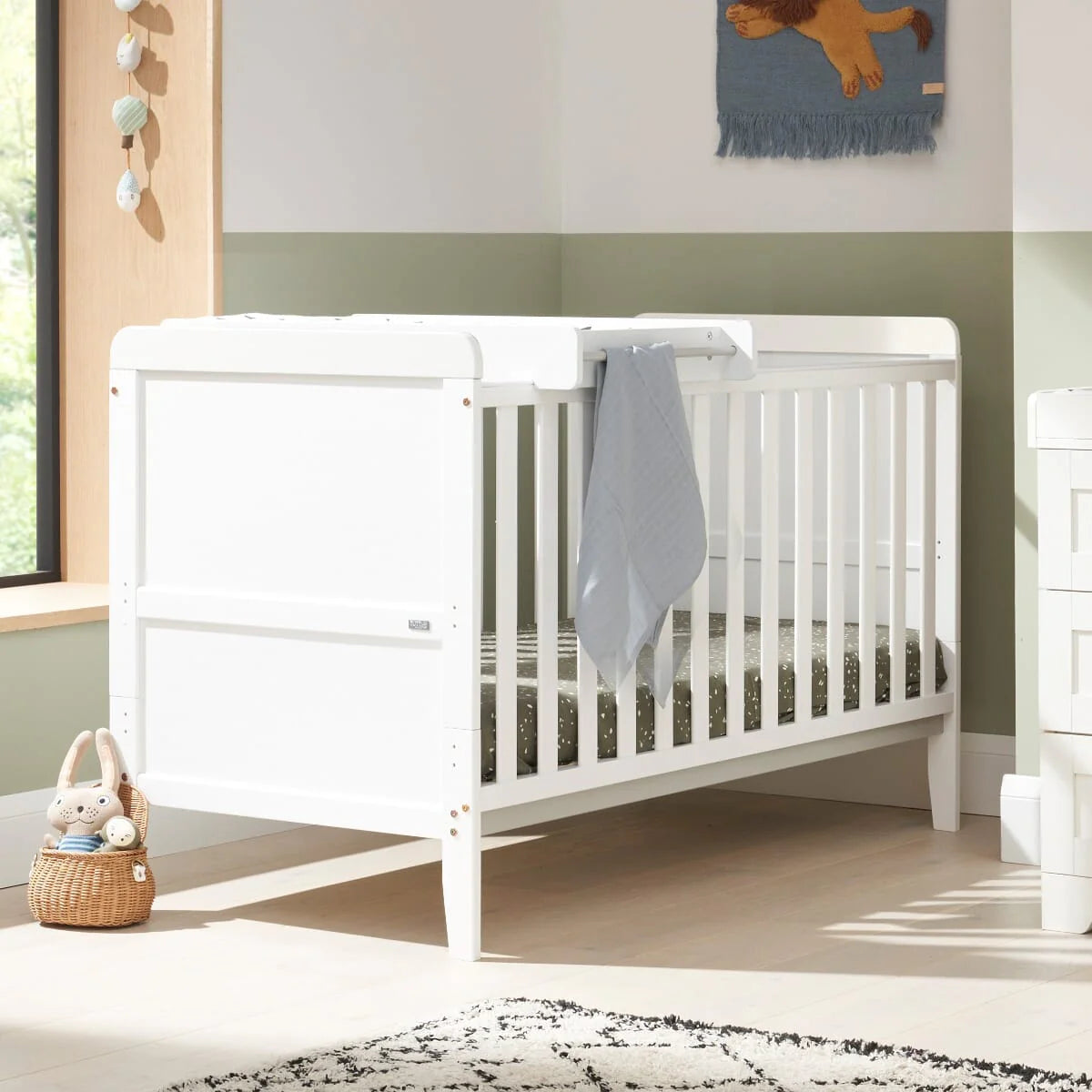 Tutti Bambini Rio Cot Bed with Cot Top Changer & Mattress White
