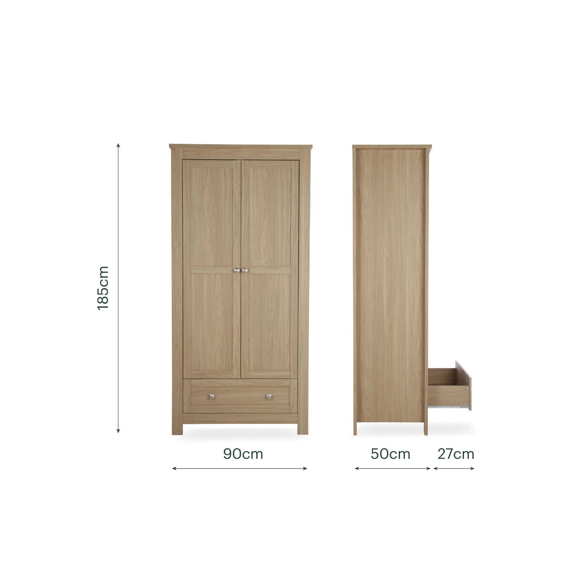Cuddle Co Burford 3 Piece Nursery Furniture Set - Oak