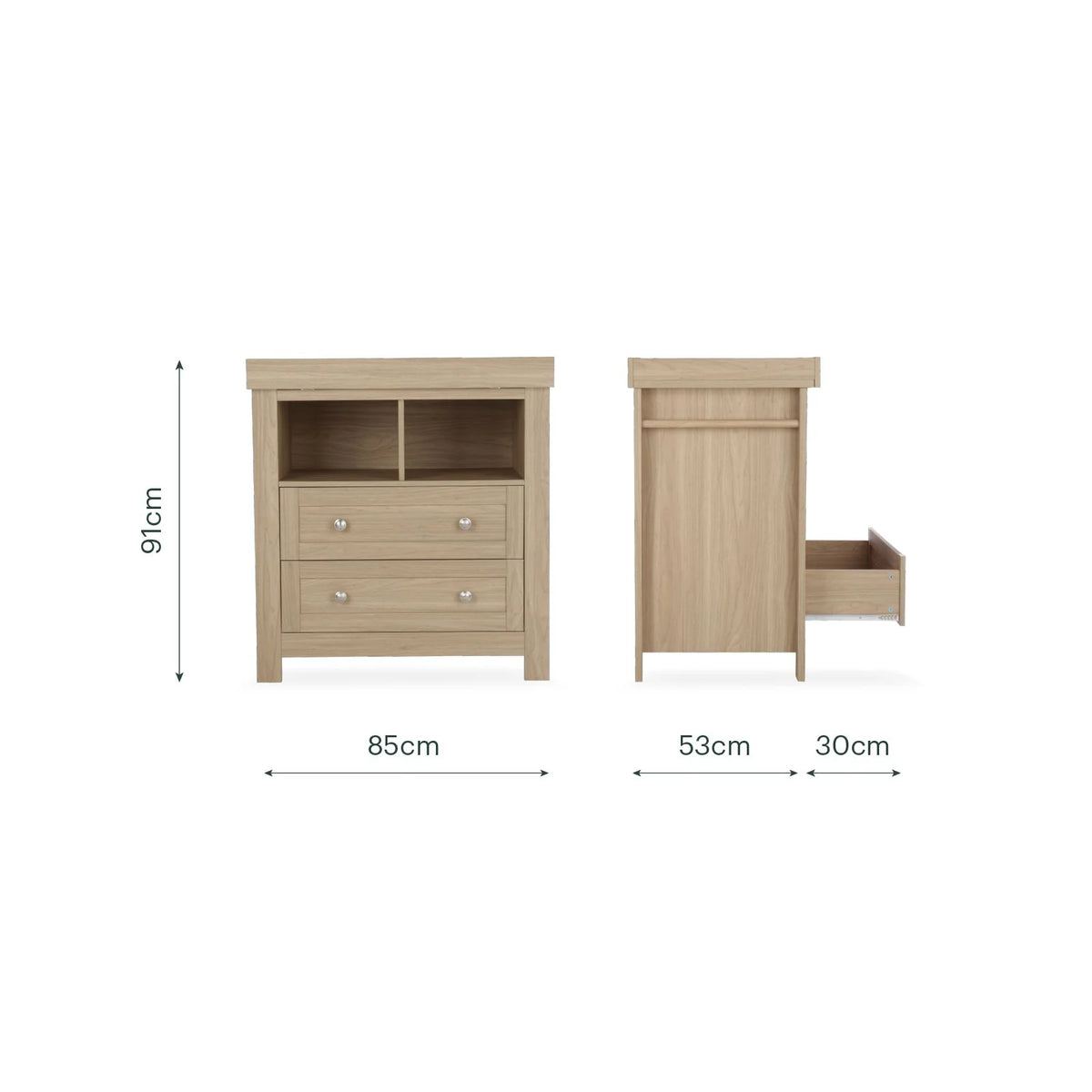 Cuddle Co Burford 3 Piece Nursery Furniture Set - Oak