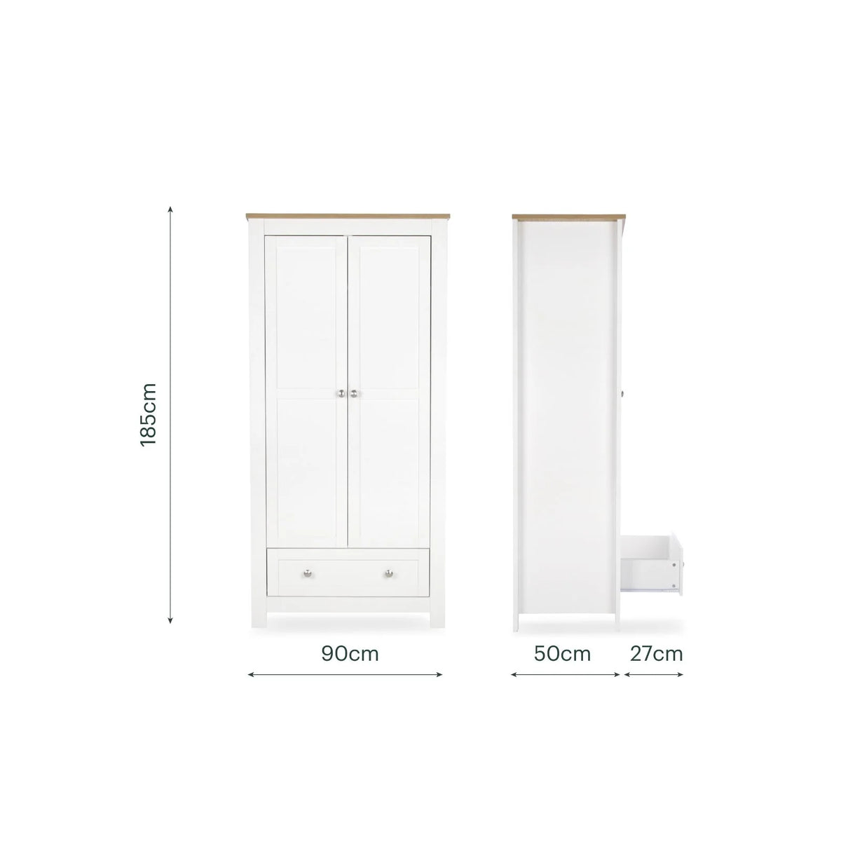 Cuddle Co Burford 3 Piece Nursery Furniture Set - White & Oak