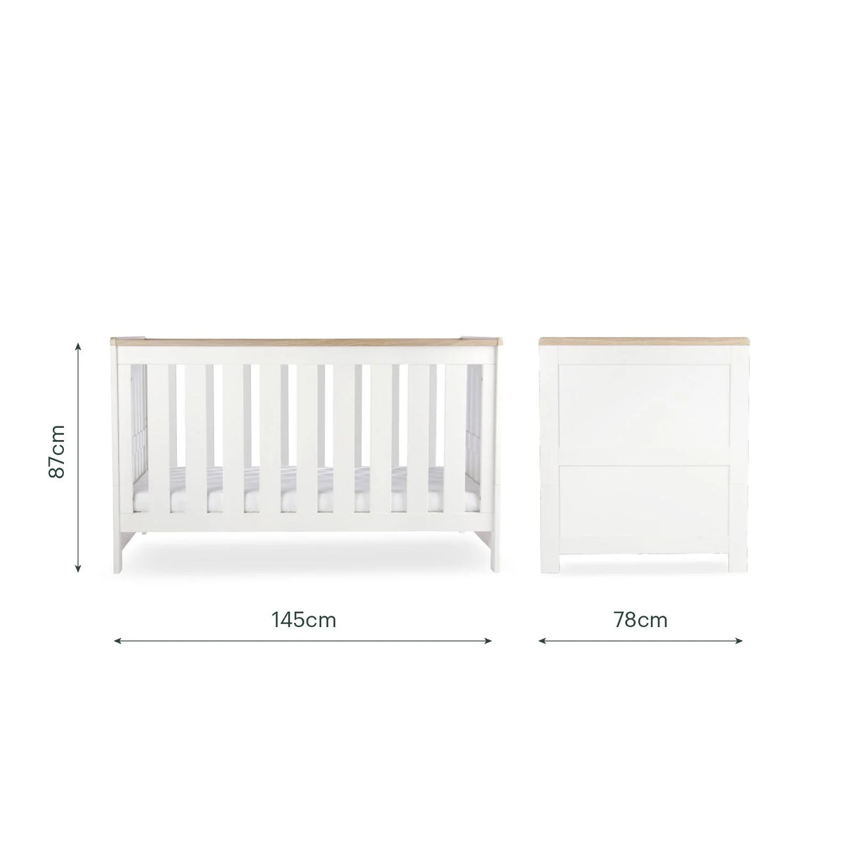 Cuddle Co Burford 3 Piece Nursery Furniture Set - White & Oak