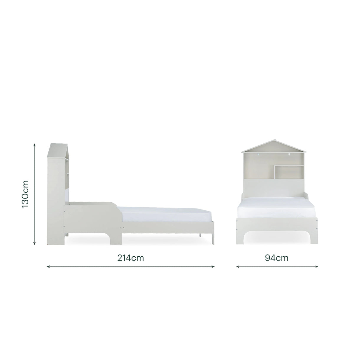 Cuddle Co Play House Single Bed with Storage - Pebble