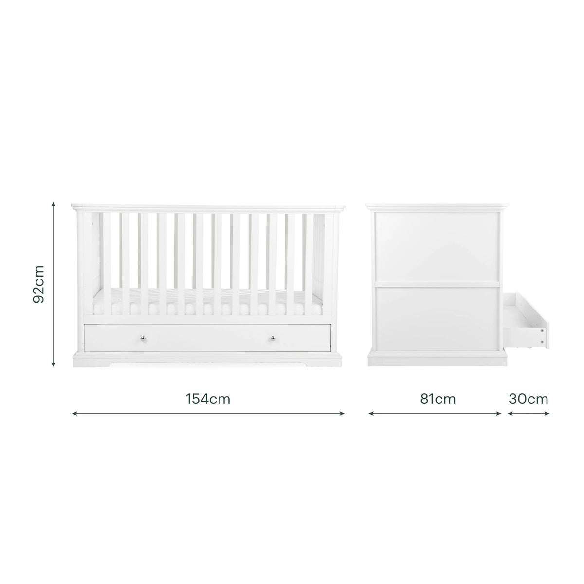 Cuddle Co Beaumont 3 Piece Nursery Furniture Set - White