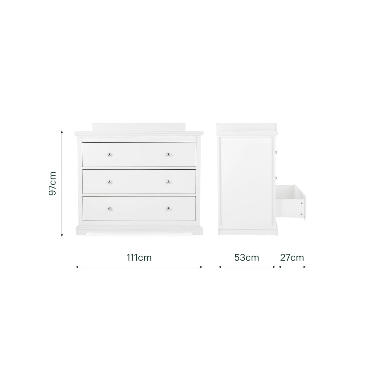 Cuddle Co Beaumont 3 Piece Nursery Furniture Set - White