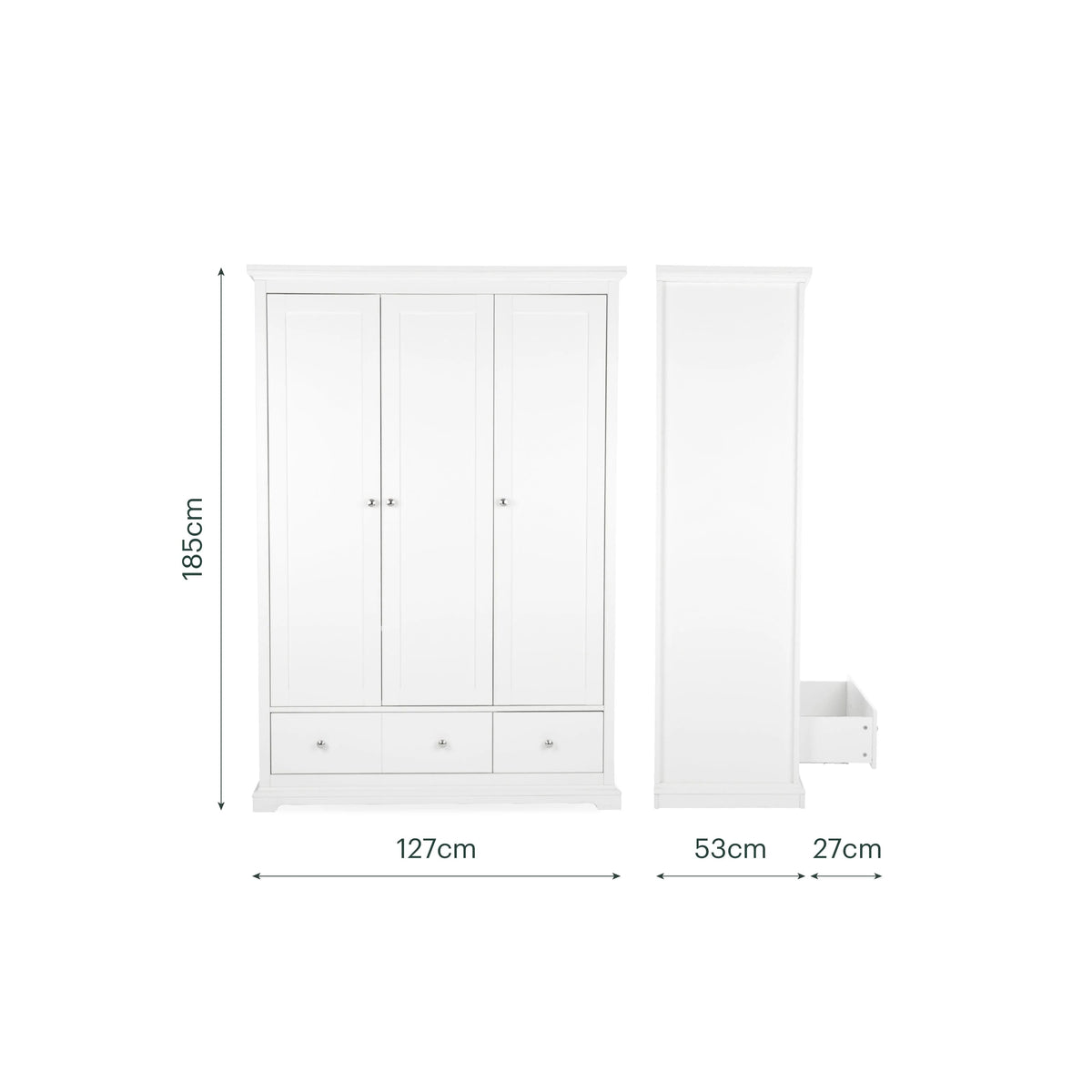 Cuddle Co Beaumont 3 Piece Nursery Furniture Set - White
