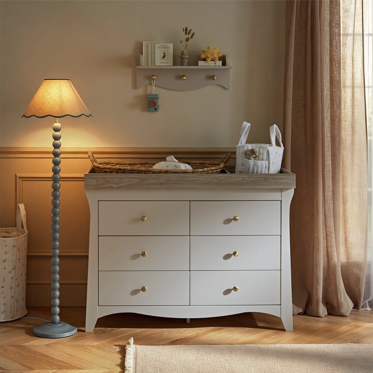 Cuddle Co Clara Luxe 6 Drawer Dresser - Cashmere & Ash Pre Order
