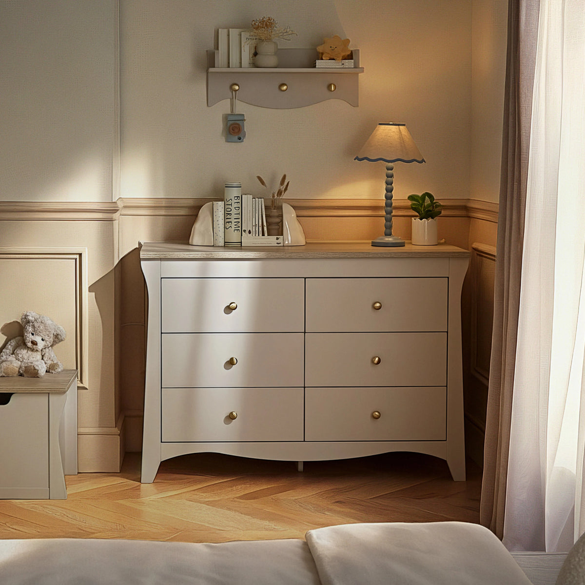 Cuddle Co Clara Luxe 6 Drawer Dresser - Cashmere & Ash Pre Order