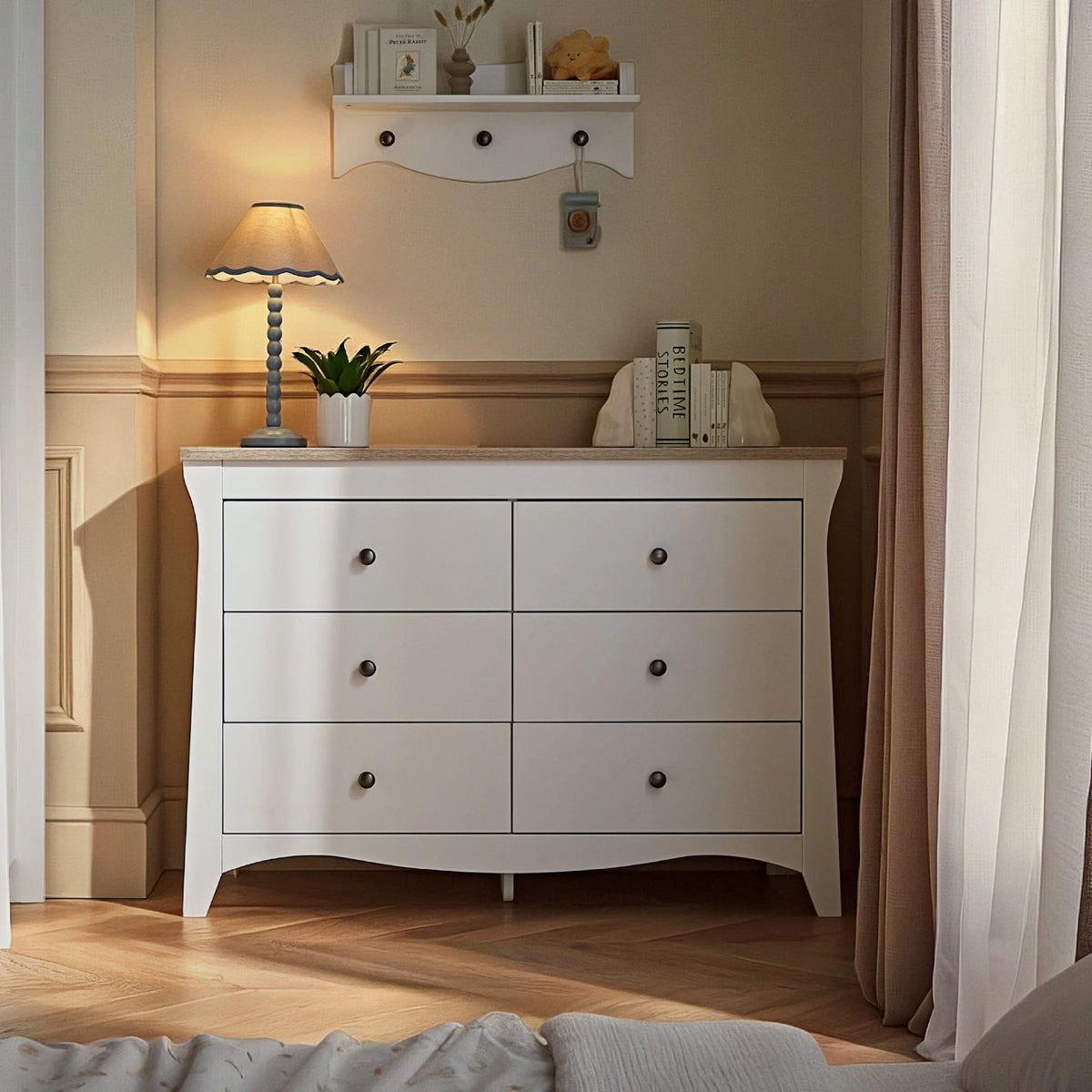 Cuddle Co Clara 6 Drawer Dresser - White & Ash Pre Order