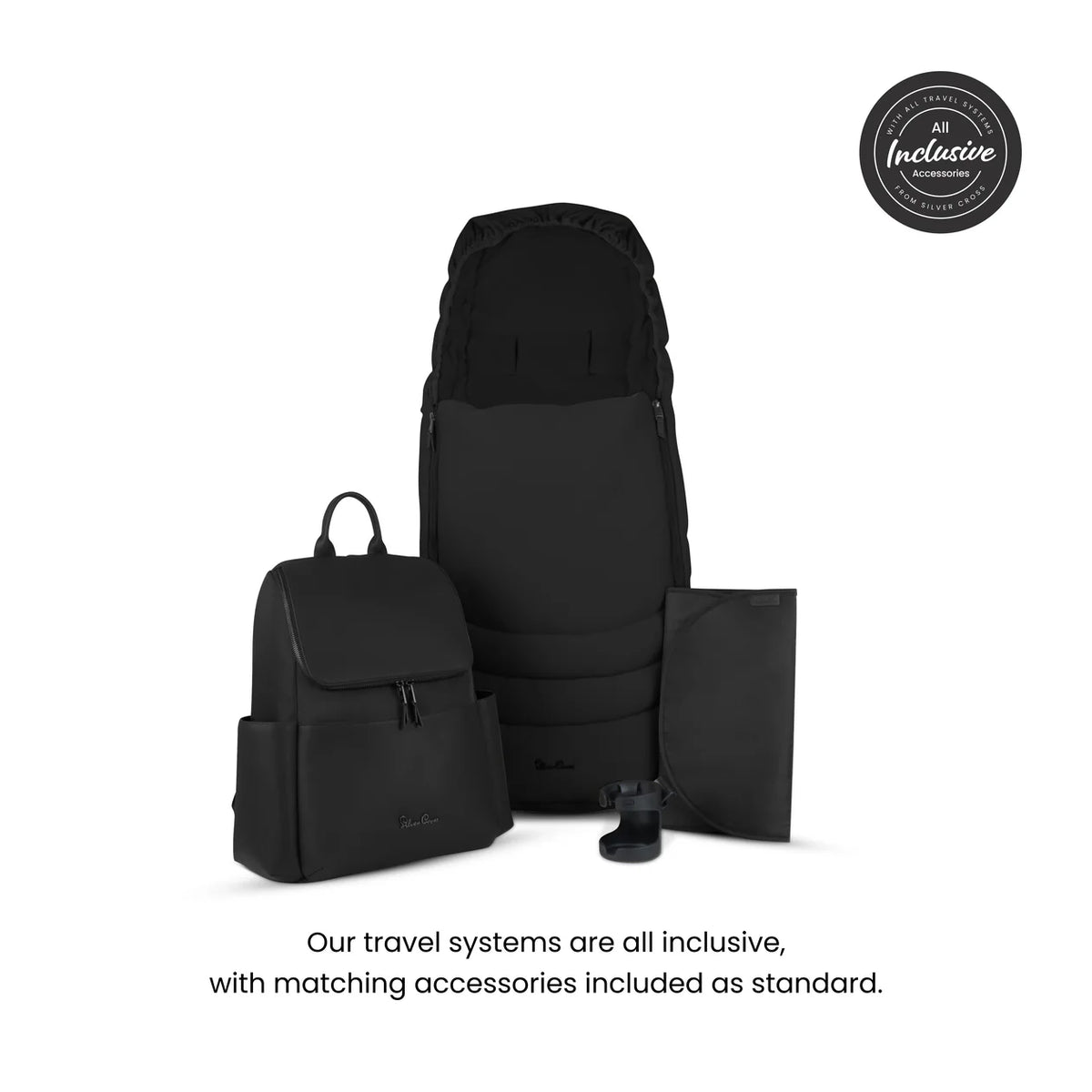 Silver Cross Cove Onyx Travel System Accessory Bundle (8 piece)