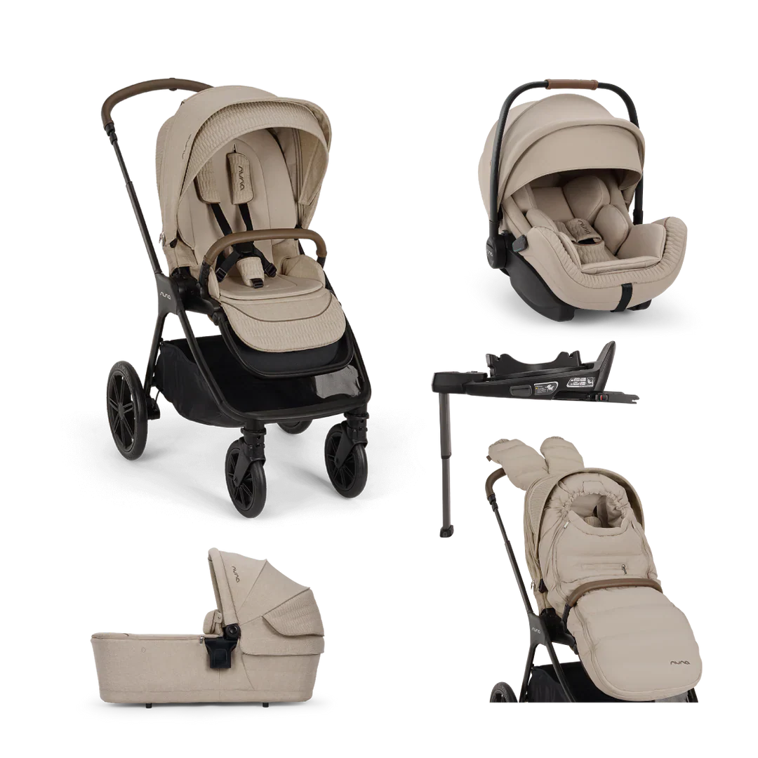 Nuna TRIV LX All Seasons Pushchair Set, ARRA Flex Car Seat and BASE Curve Bundle, Cosmopolitan