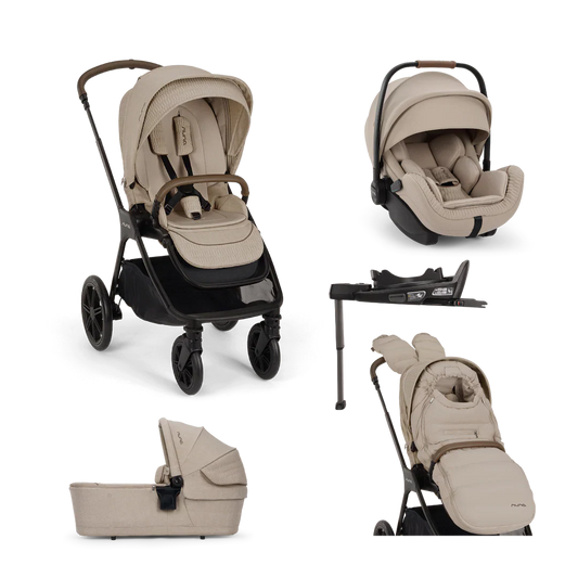 Nuna TRIV LX All Seasons Pushchair Set, ARRA Flex Car Seat and BASE Curve Bundle, Cosmopolitan
