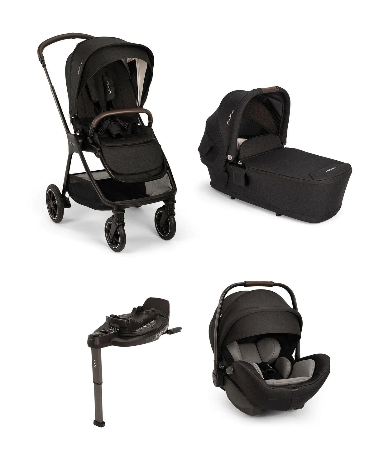Nuna TRIV Next & ARRA Flex & BASE Curv Bundle - Caviar