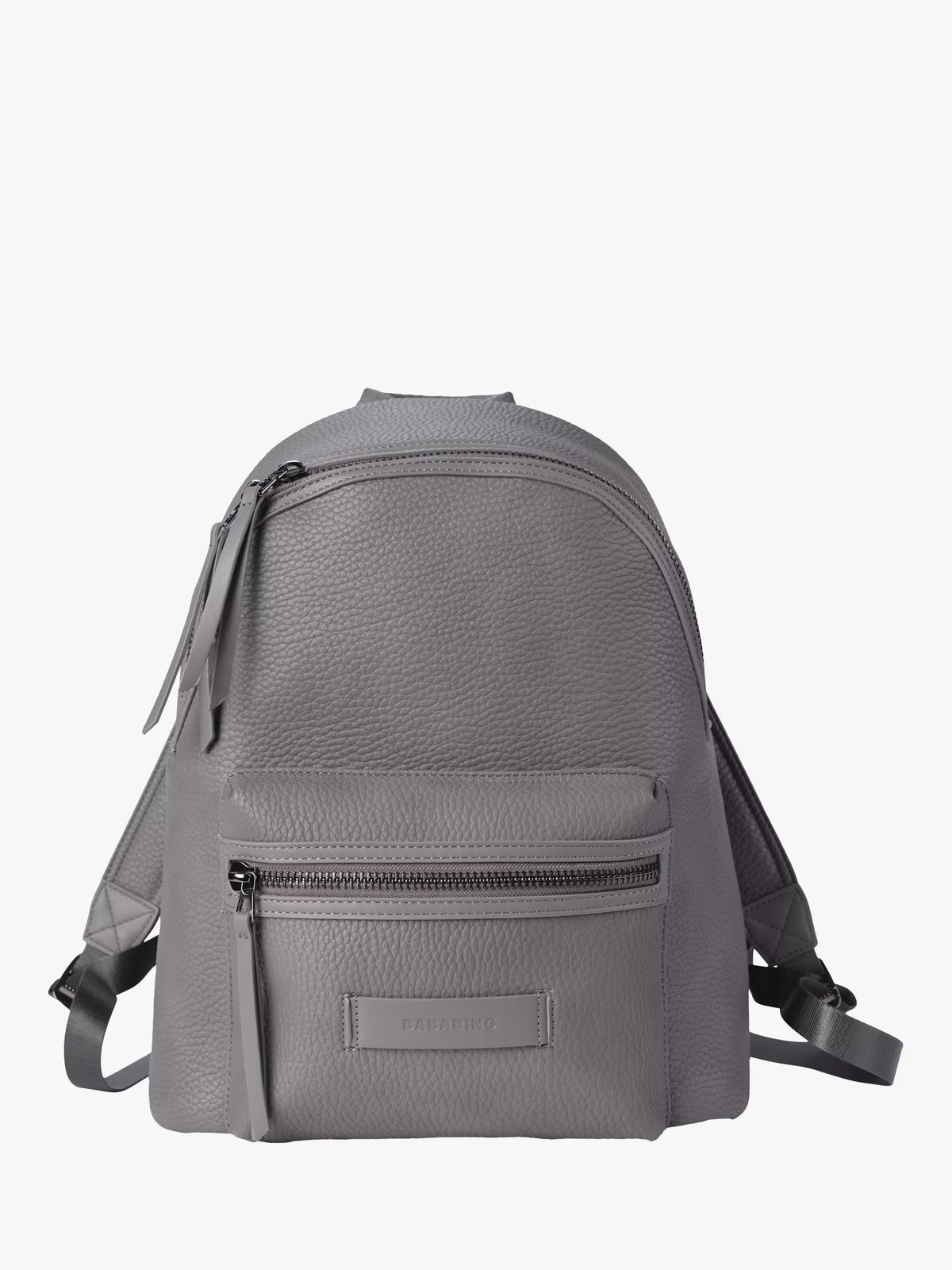 BabaBing! Luca Tumbled Vegan Leather Backpack Changing Bag, Grey