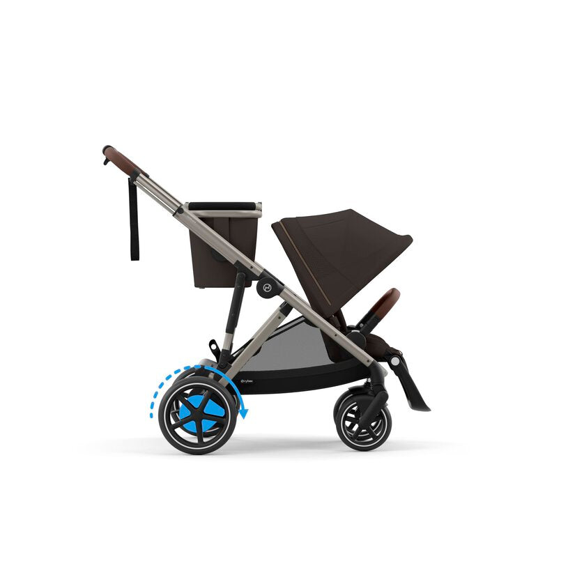 CYBEX e-Gazelle Twin Pushchair Chocolate Brown