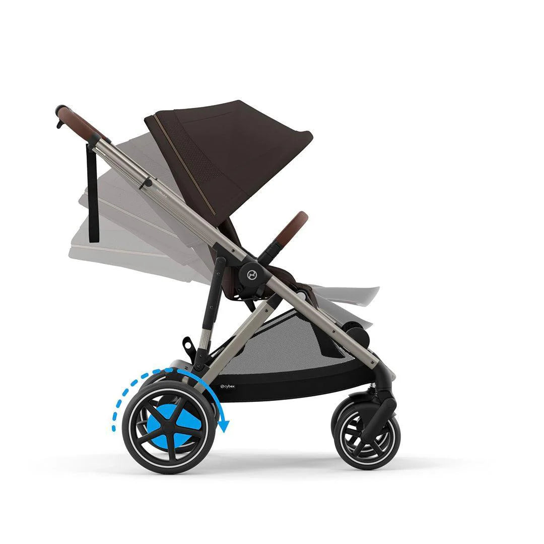 CYBEX e-Gazelle Twin Pushchair Chocolate Brown