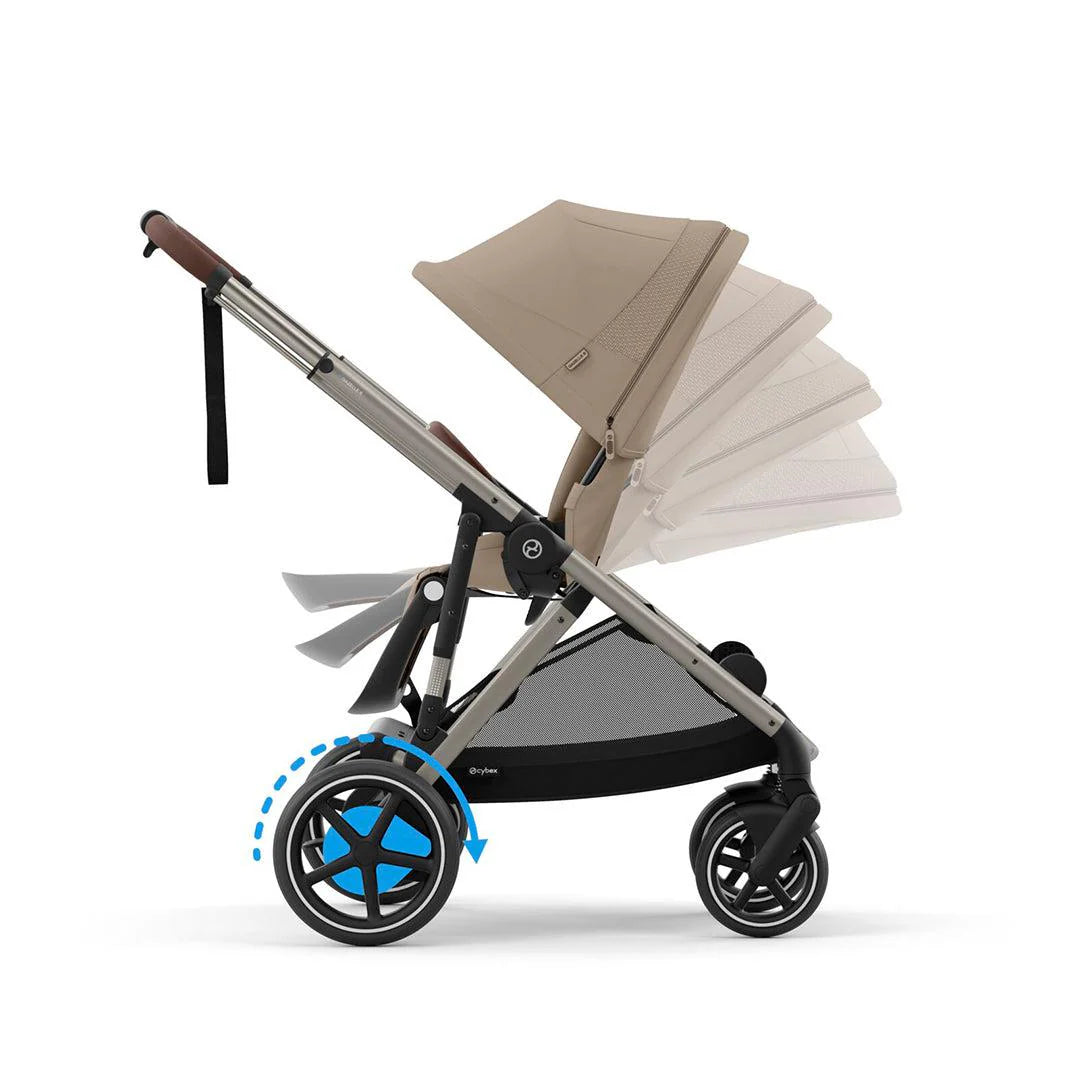 CYBEX e-Gazelle Twin Pushchair Almond Beige