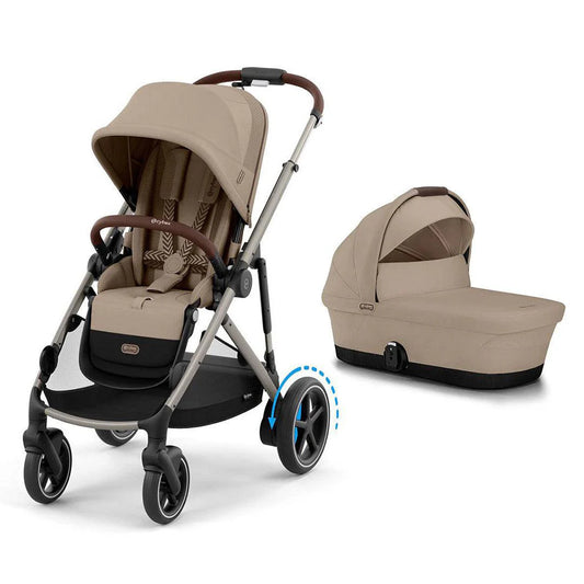 CYBEX e-Gazelle S Pushchair and Carrycot - Almond Beige