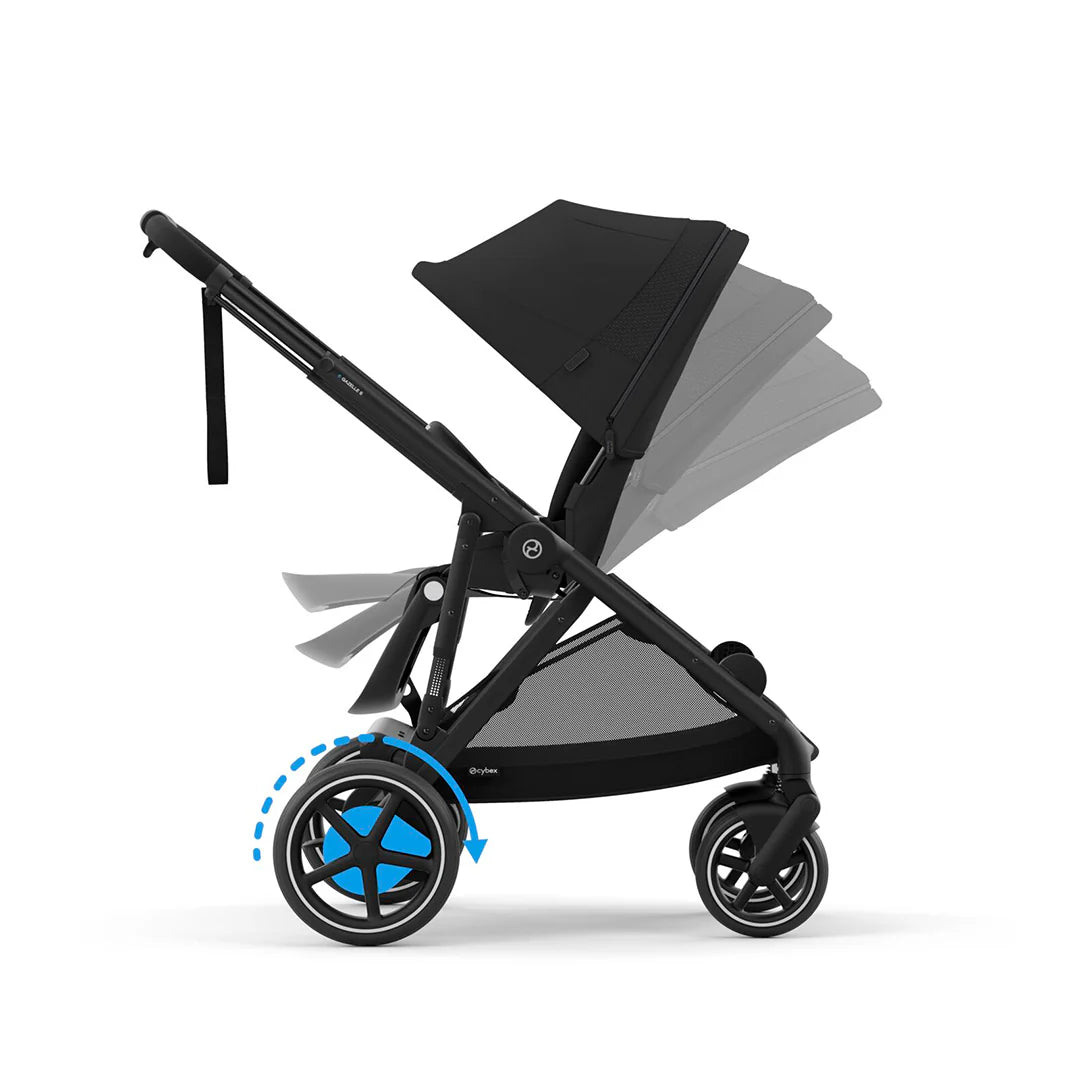 CYBEX e-Gazelle S Pushchair and Carrycot - Moon Black
