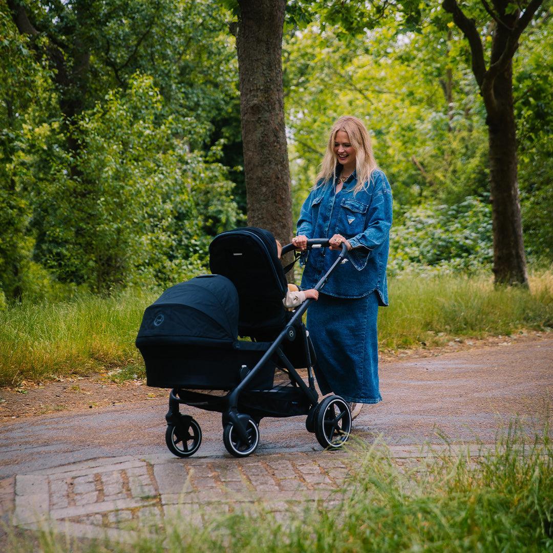 CYBEX e-Gazelle S Pushchair and Carrycot - Moon Black