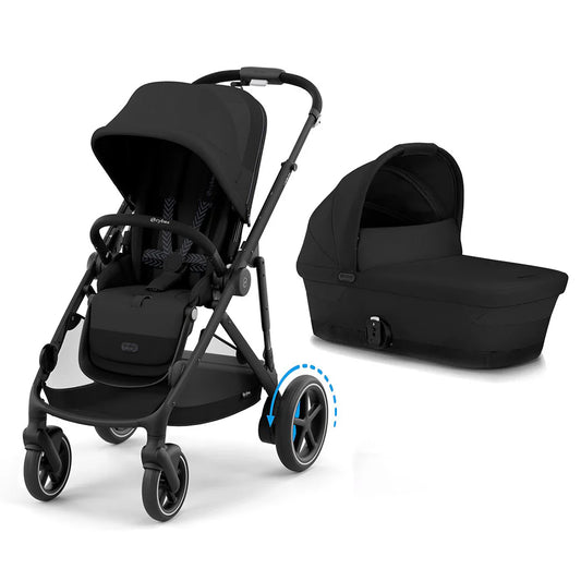 CYBEX e-Gazelle S Pushchair and Carrycot - Moon Black