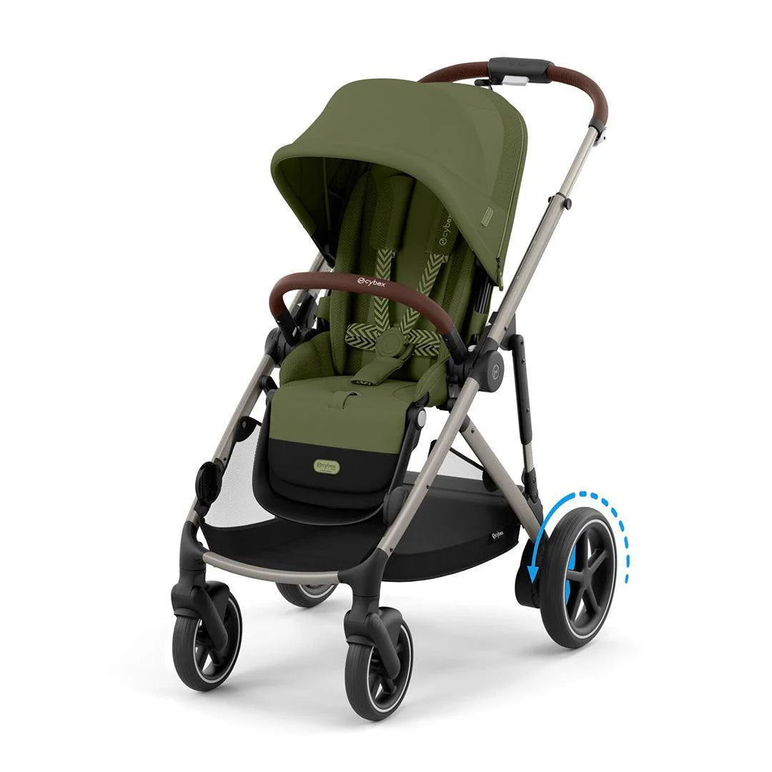 CYBEX e-Gazelle Twin Pushchair Moss Green