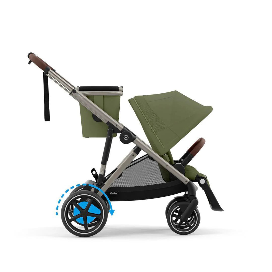 CYBEX e-Gazelle Twin Pushchair Moss Green