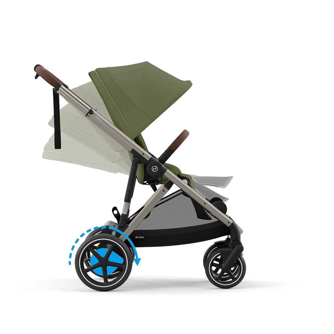 CYBEX e-Gazelle S Pushchair and Carrycot - Moss Green