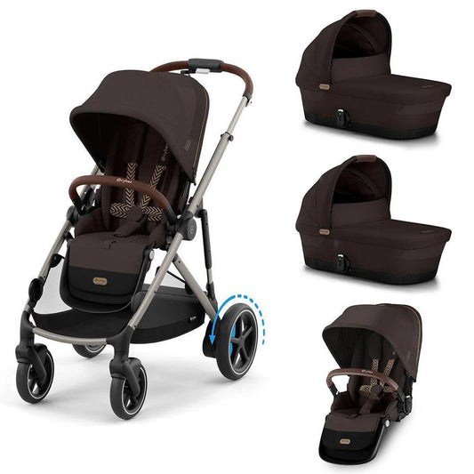 CYBEX e-Gazelle Twin Pushchair Chocolate Brown