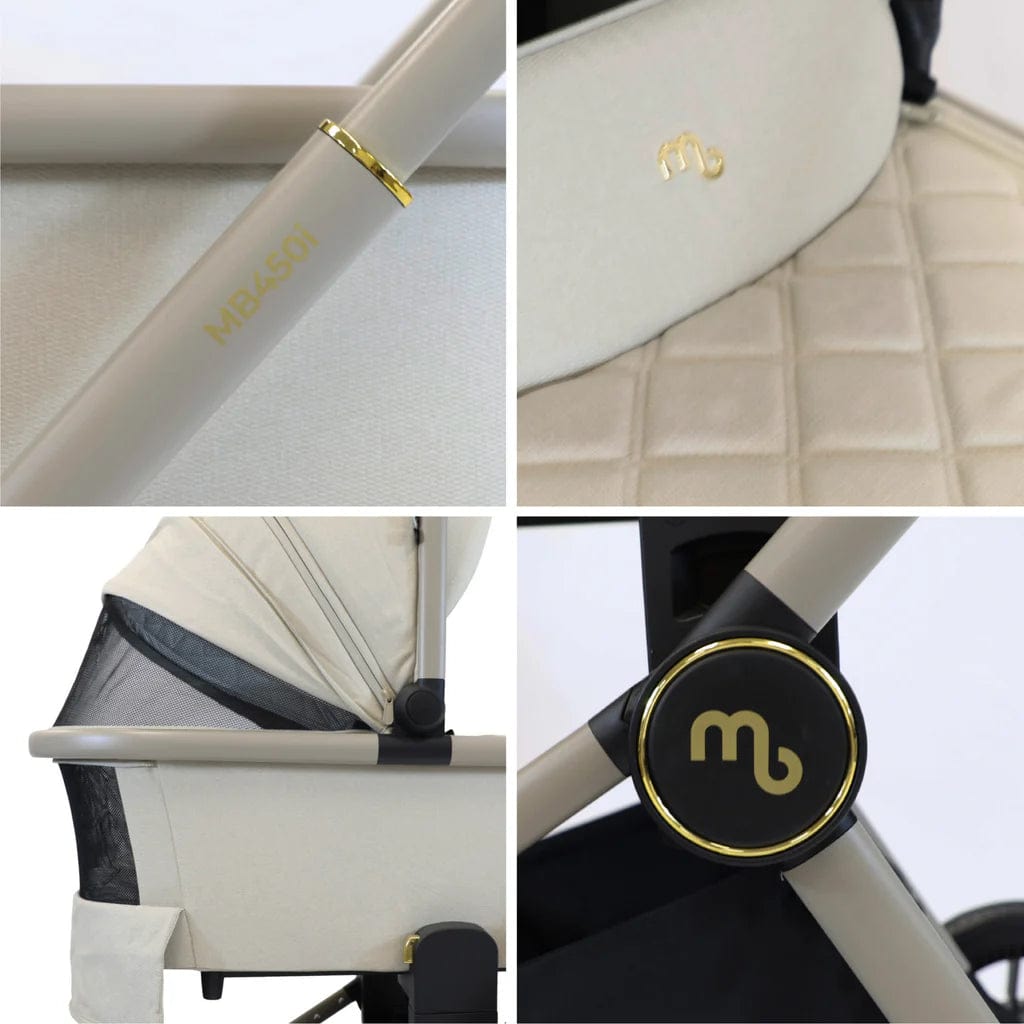 My Babiie Travel System 3 in 1 - MB450 i-Size With Spin 360 Car Seat and Isofix - Ivory
