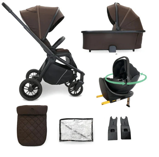 My Babiie Travel System 3 in 1 - MB450 i-Size With Spin 360 Car Seat and Isofix - Chocolate *PRE ORDER