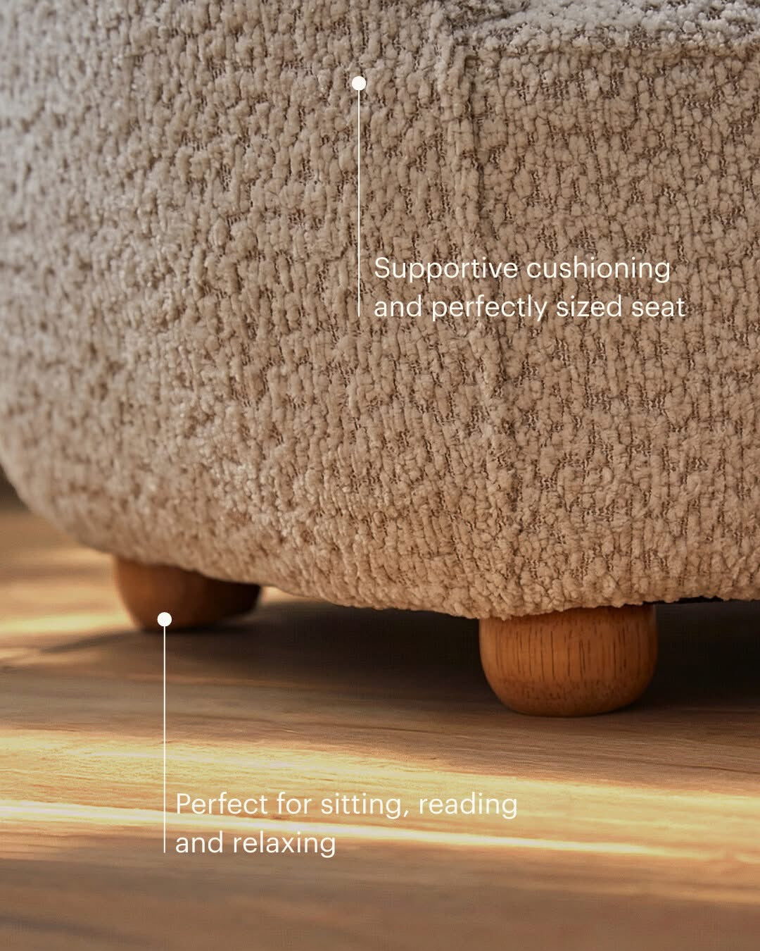 Cuddle Co Etta Bear Kids Chair - Boucle Mushroom