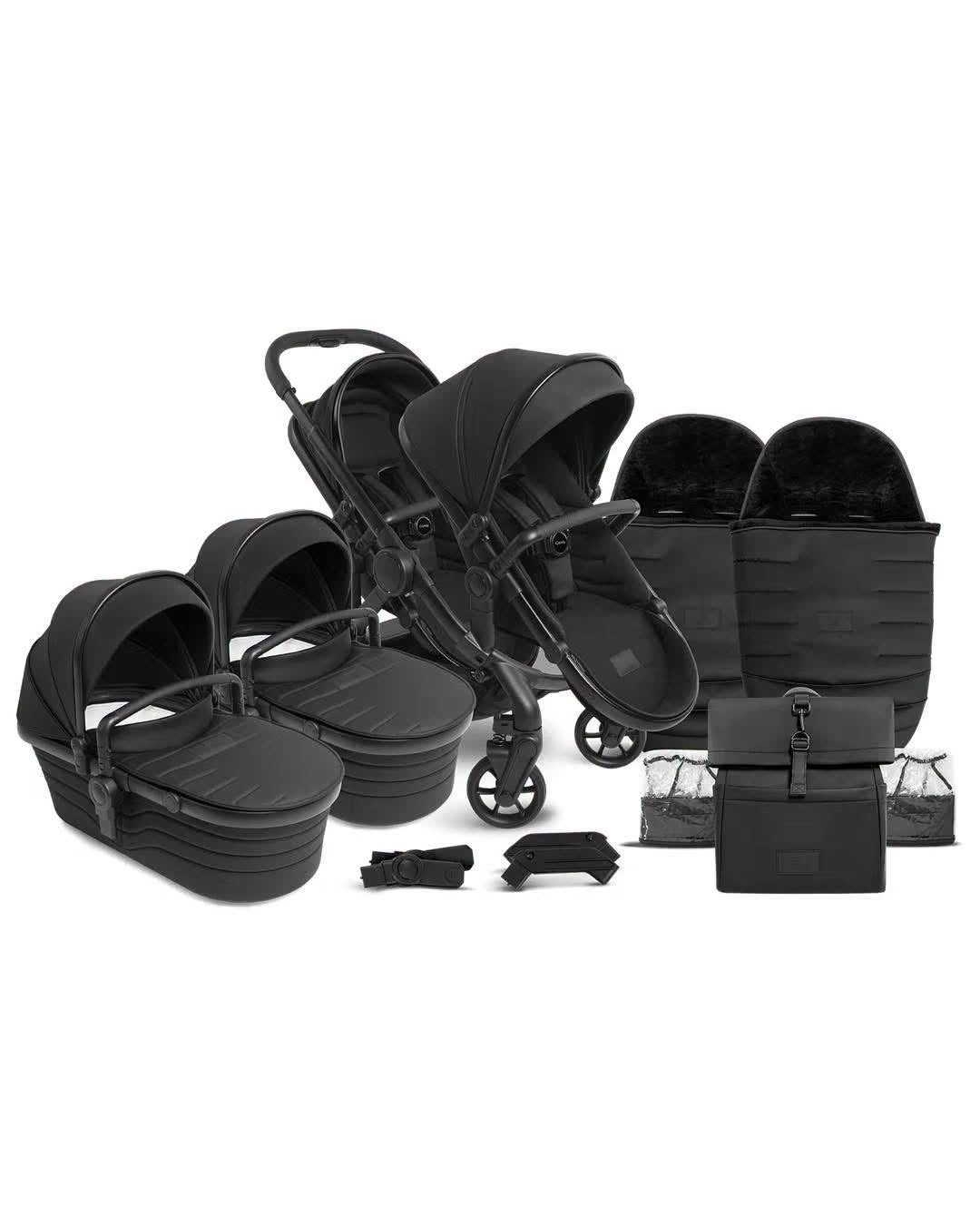 iCandy Peach 7 Twin Bundle Studio Ex Display Inc Bag and 2 Footmuffs