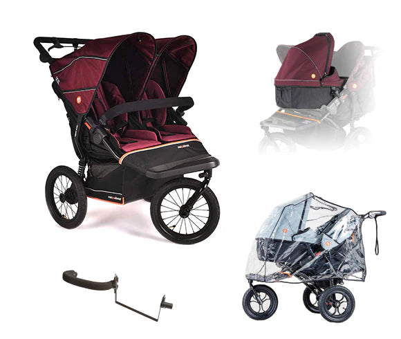 Out n About Nipper Double V6 Plus Newborn and Toddler Bundle Brambleberry Red Pre Order