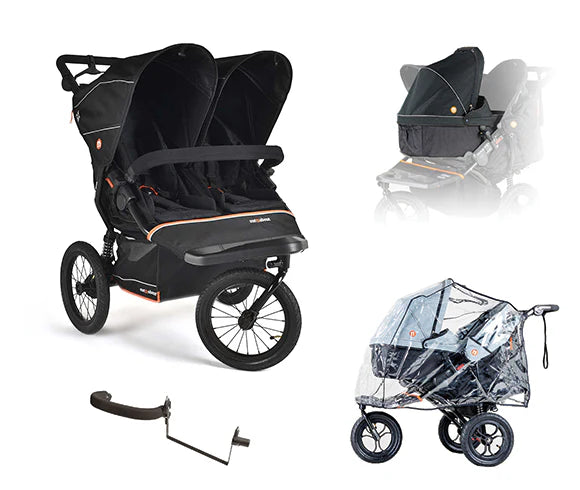 Out n About Nipper Double V6 Plus Newborn and Toddler Bundle Summit Black Pre Order