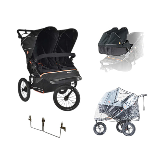 Out n About Nipper Double V6 Plus Twin Bundle Summit Black Pre Order