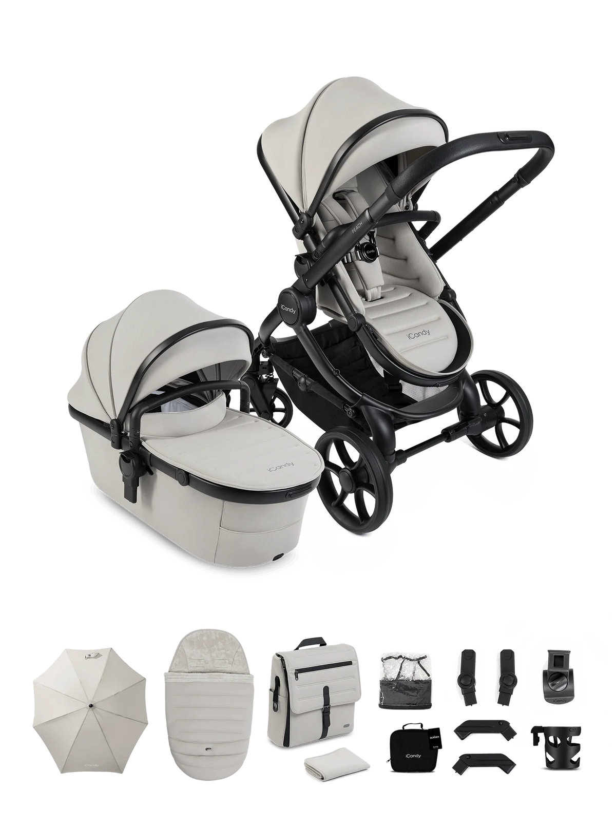 iCandy Peach 8 Taupe Pushchair and Carrycot - Pushchair Bundle