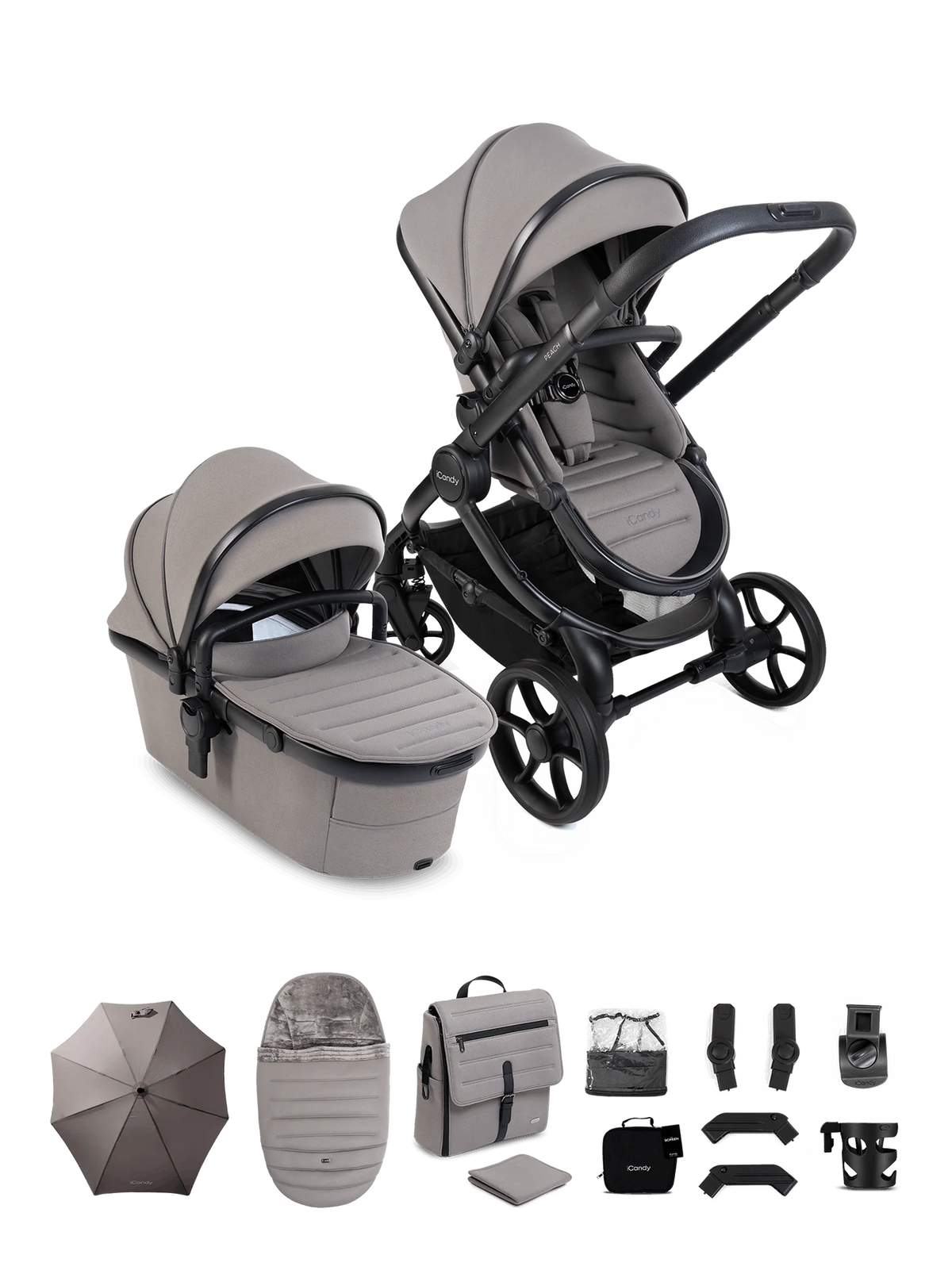 iCandy Peach 8 Porcini Pushchair and Carrycot - Pushchair Bundle