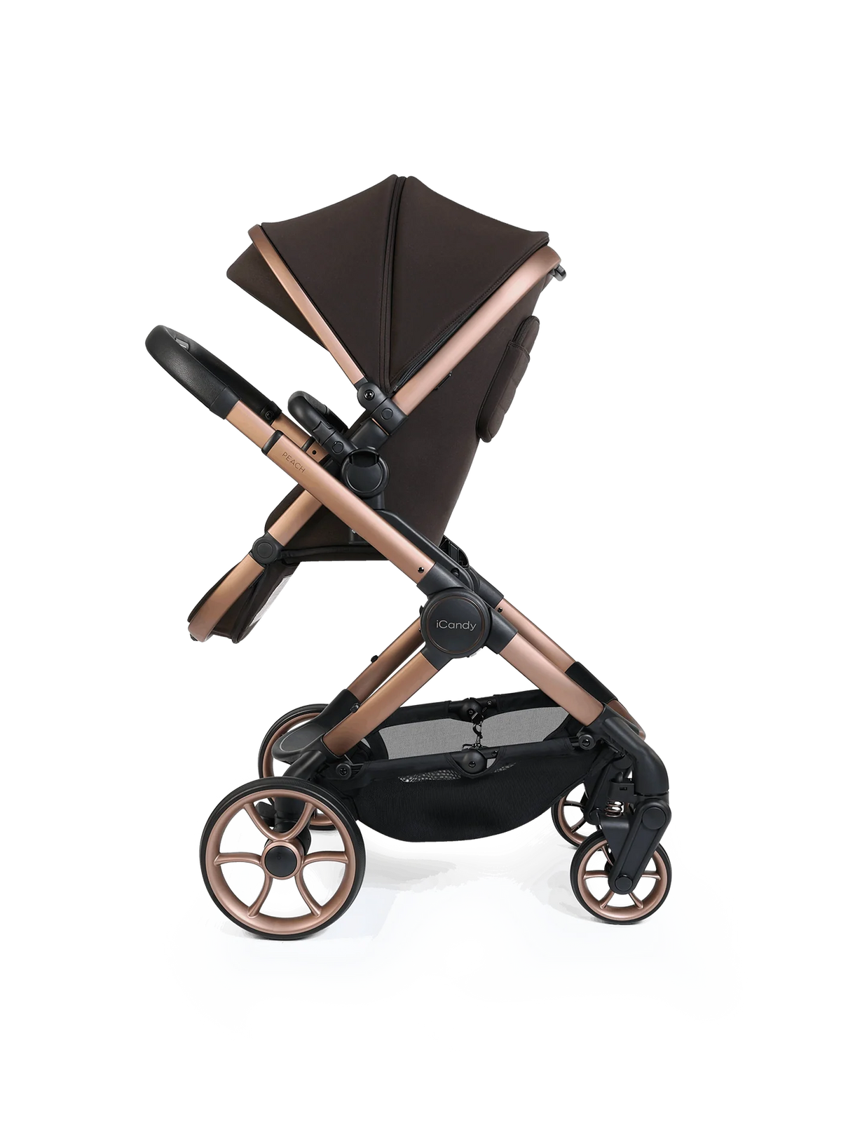 iCandy Peach 8 Pecan Pushchair and Carrycot - 360 Car Seat Pushchair Bundle