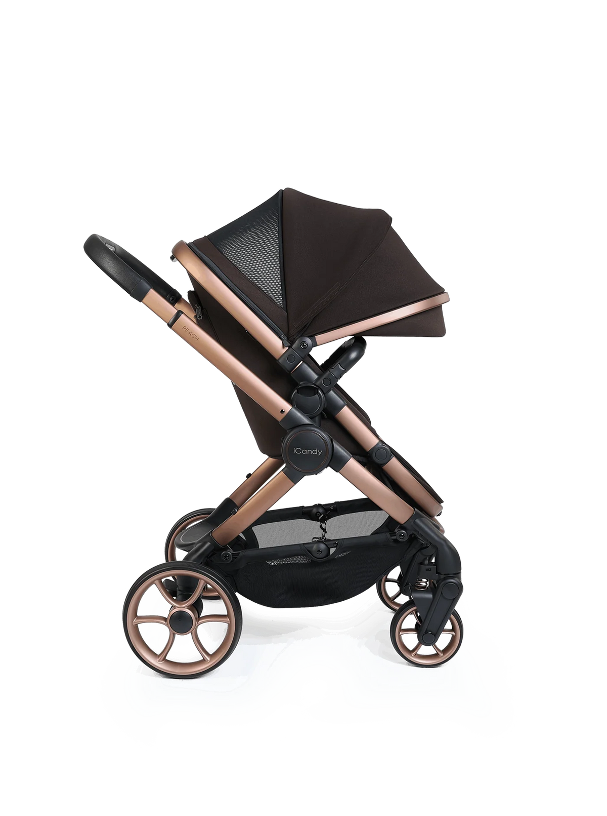 iCandy Peach 8 Pecan Pushchair and Carrycot - 360 Car Seat Pushchair Bundle