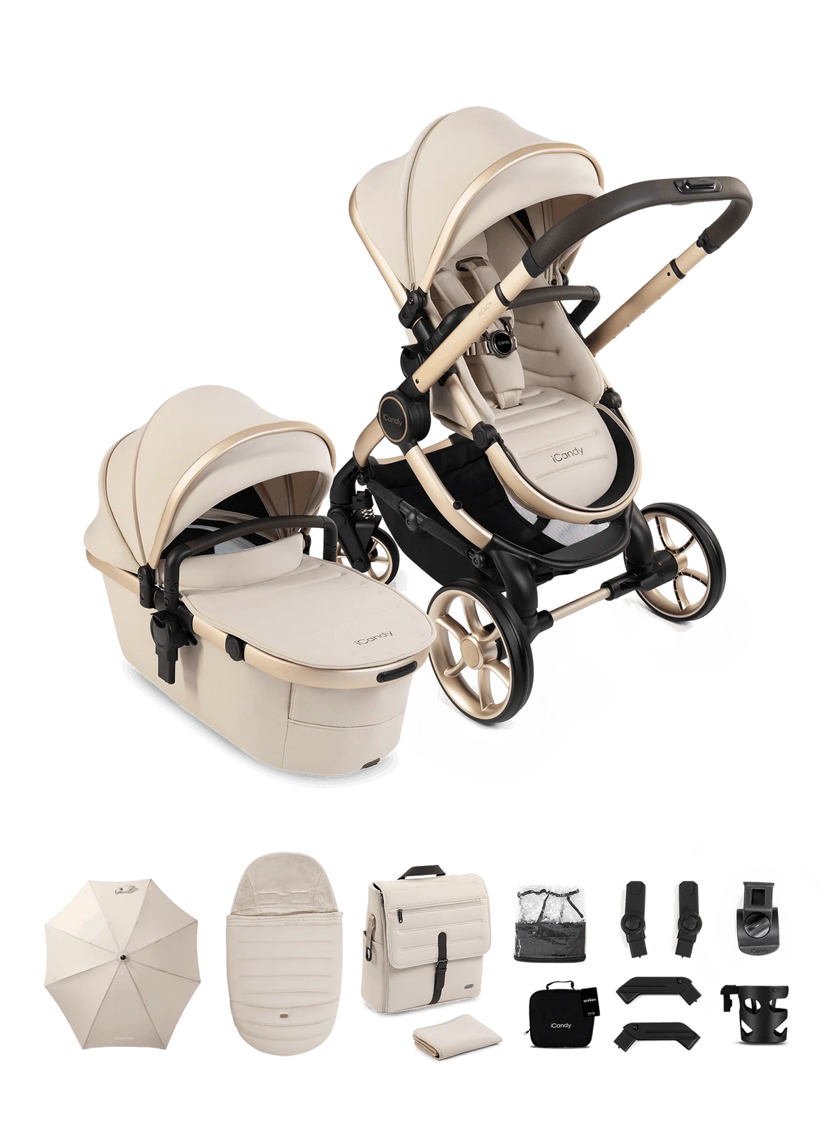 iCandy Peach 8 Biscotti Pushchair and Carrycot - Pushchair Bundle