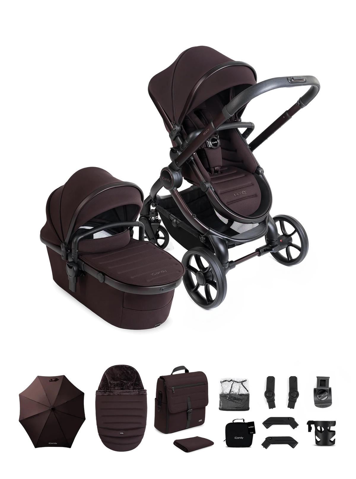 iCandy Peach 8 Coffee Bean Pushchair and Carrycot - Pushchair Bundle