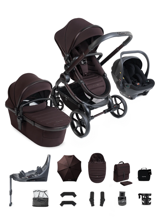 iCandy Peach 8 Coffee Bean Pushchair and Carrycot - 360 Car Seat Pushchair Bundle
