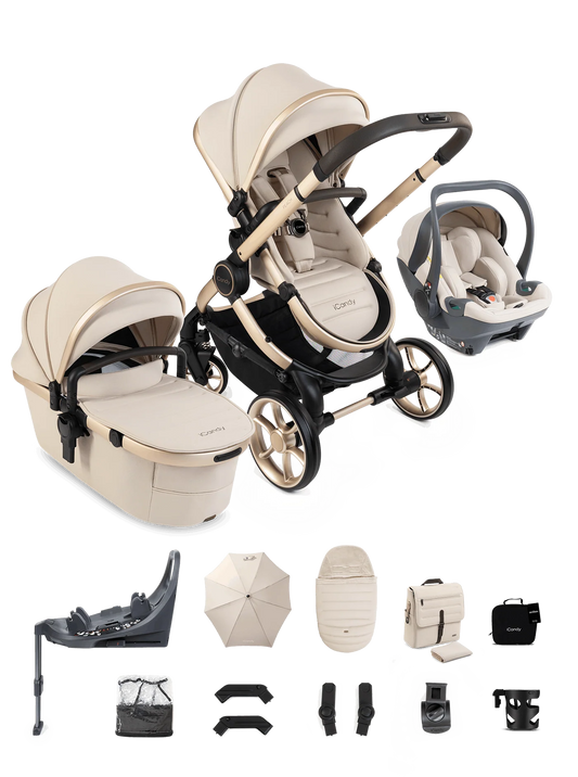 iCandy Peach 8 Biscotti Pushchair and Carrycot - 360 Car Seat Pushchair Bundle
